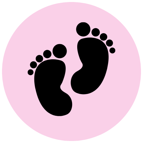 Baby Feet Graphich Icon for Personalised Baby Birth Newborn Poster