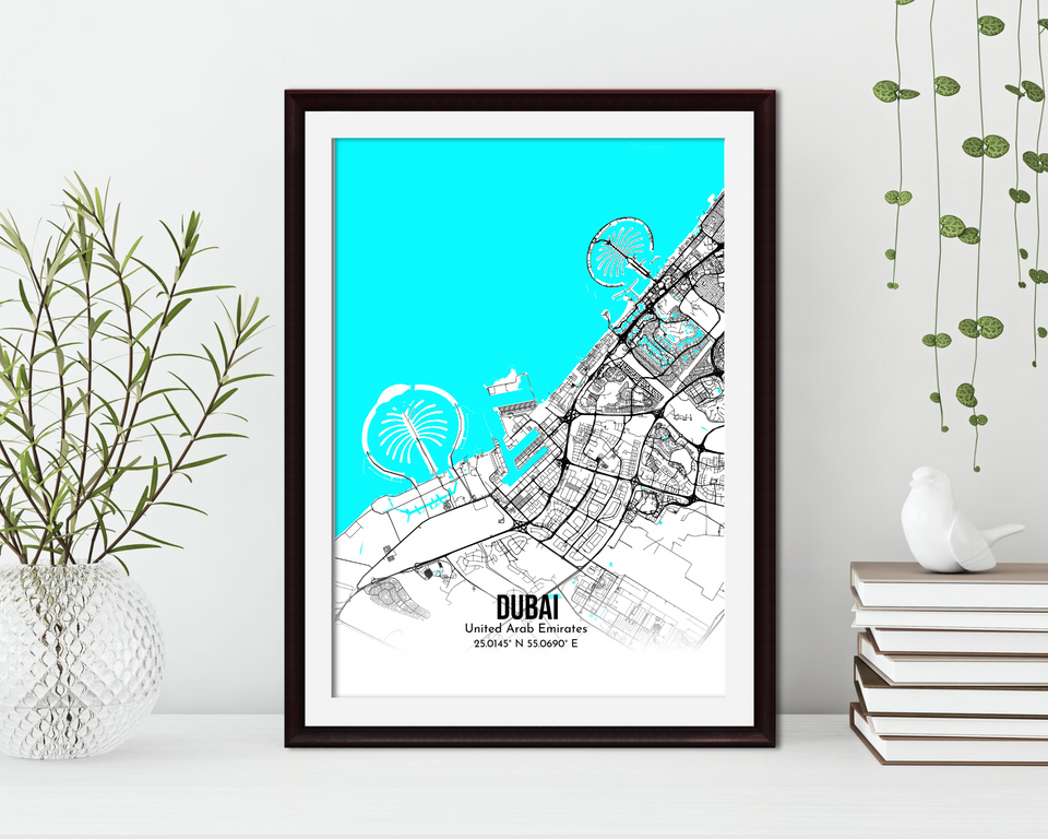 Personalised City Map Dubai Poster Print
