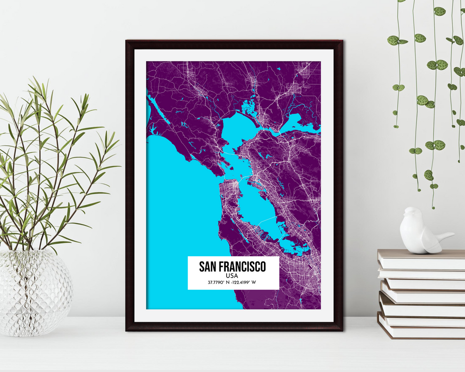 Customizable City Map San Francisco Poster Print